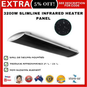 3200w Electric Infrared Radiant Strip Heater Panel Heat Bar Wall