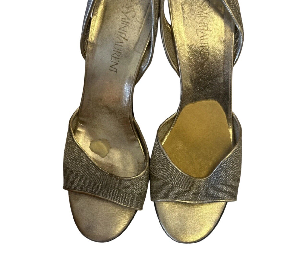 Yves Saint Laurent YSL Tacchi in pelle a rete dorata ?