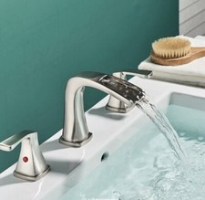 8" Widespread Waterfall Bathroom Sink Faucet 3 hole Vanity