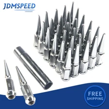 32 Pc Set  Chrome Spike Lug Nuts 9/16" For Dodge RAM 2500 3500 1994-2011