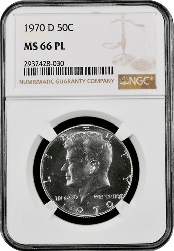1970-D KENNEDY US Half Dollar, MS66 by NGC, PROOF LIKE, EXQUISITE & RARE! - Picture 7 of 10