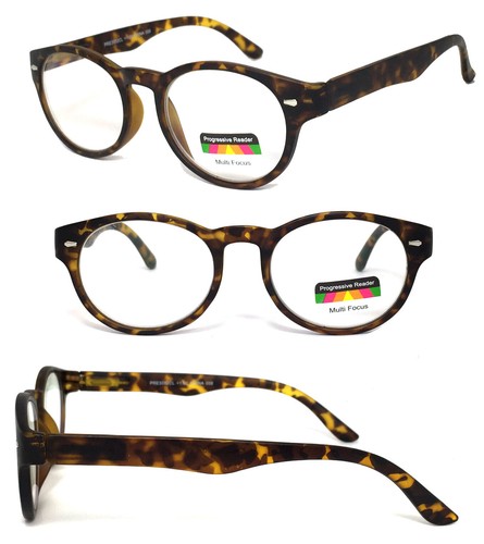 Gafas de lectura redondas multifocales 3 fortalezas en 1 lector templos con bisagra de resorte - Imagen 7 de 9
