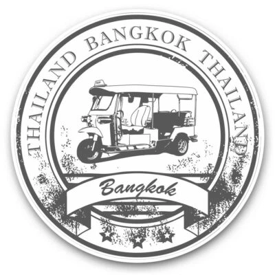 DESTINATION VINYL LTD 2 x Vinyl Stickers 15cm (bw) - Blue Bangkok Thailand Thai Travel #40315