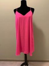 Womens Embrace Los Angeles Size L Pink Strappy Halter Dress Racerback EUC