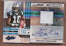 2010 Absolute Mem War Room Autographs Prime #12 Armanti Edwards /10 Jersey/Auto