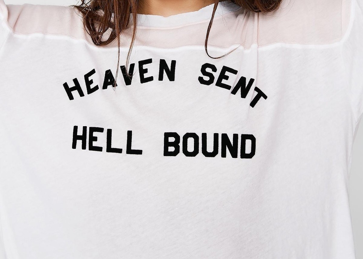 New Wildfox Couture Heaven Sent Hell Bound Samuel Tee Jersey T