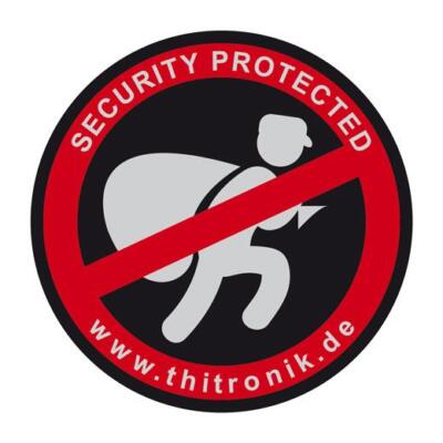Thitronik 100940 Warnaufkleber Security protected Warnaufkleber3 Stück