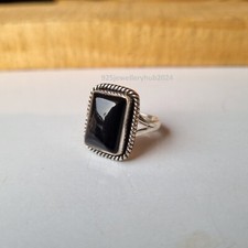 Black Onyx Gemstone Ring 925 Sterling Silver Gift For Girlfriend Ring PG5441