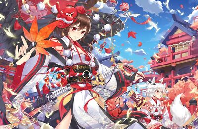 Anime touhou inubashiri momiji shameimaru aya wolf girls CCG Gaming Mat Desk