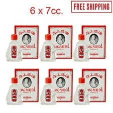 6 x 7cc White Siang Pure Menthol Peppermint Oil Cold Relieve Dizziness Pain Ache