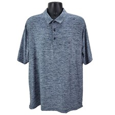 Under Armour Polo Shirt Men  s 2XL Blue HeatGear Golf Performance Short Sleeve