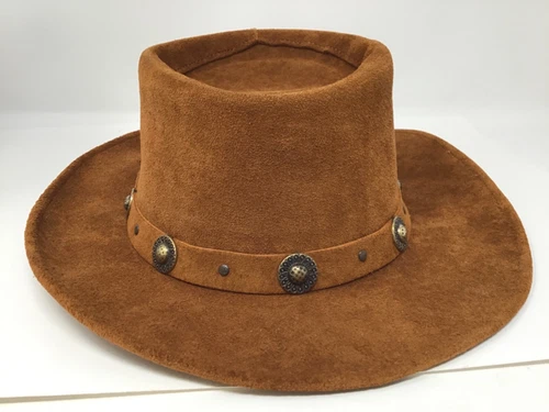 Minnetonka Hat Sunflower Concho Womens Medium Suede Leather Western Cowboy