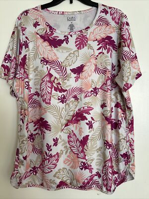 EUC ! Croft & Barrow Women s Plus Tropical Top ~ 1X