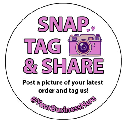 x28 Snap Tag & Share Aufkleber - Anpassen - Mehrere Farben Auswahl 