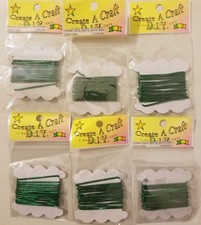 Lot 6 Metallic Green Elastic 1.5mm Bracelet Cord Jewelry Create A Craft DIY 5 Yd