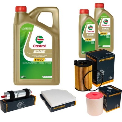 Inspektionspaket Castrol EDGE Titanium 5W-30 LL 7L für Audi A6 Avant 3.0 TDI