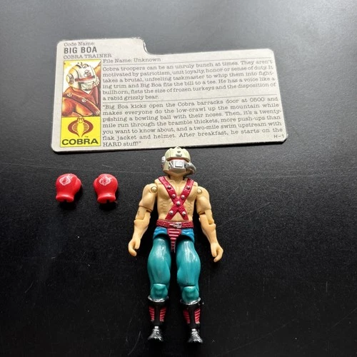 M383 Hasbro 1987 GI Joe Big Boa Cobra Trainer Not Complete w/ File Card