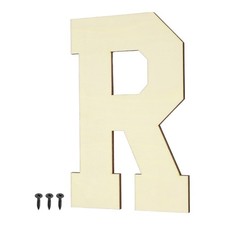 8 Inch Wooden Letters and Numbers for DIY Crafts Wall Decor R Shape,