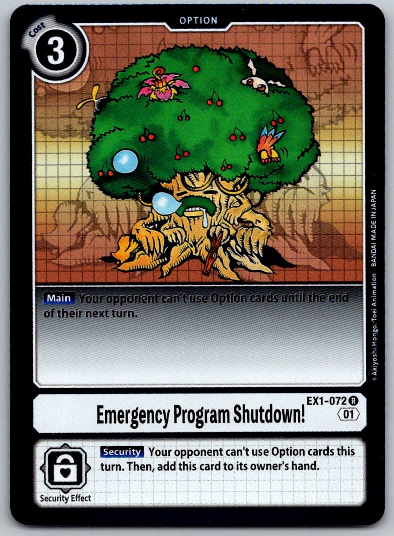 Emergency Program Shutdown! EX1-072 R Rare Classic Collection Digimon Foil NM