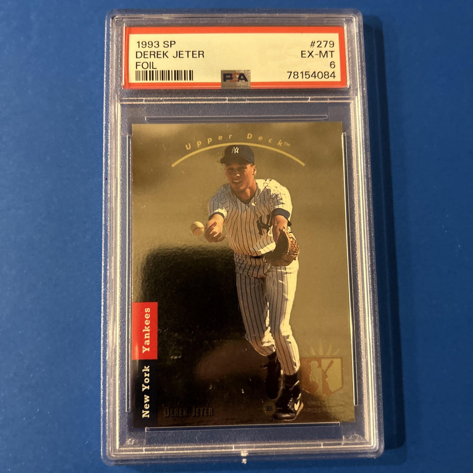 Derek Jeter 1993 Upper Deck SP Foil Rookie Card #279 PSA 6 HOF view 2