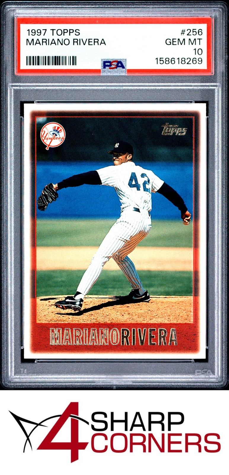 1997 TOPPS #256 MARIANO RIVERA YANKEES HOF PSA 10