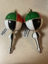 Allstate Floral Lot Of 2 Glass Finial Ornaments 8.5" NWT