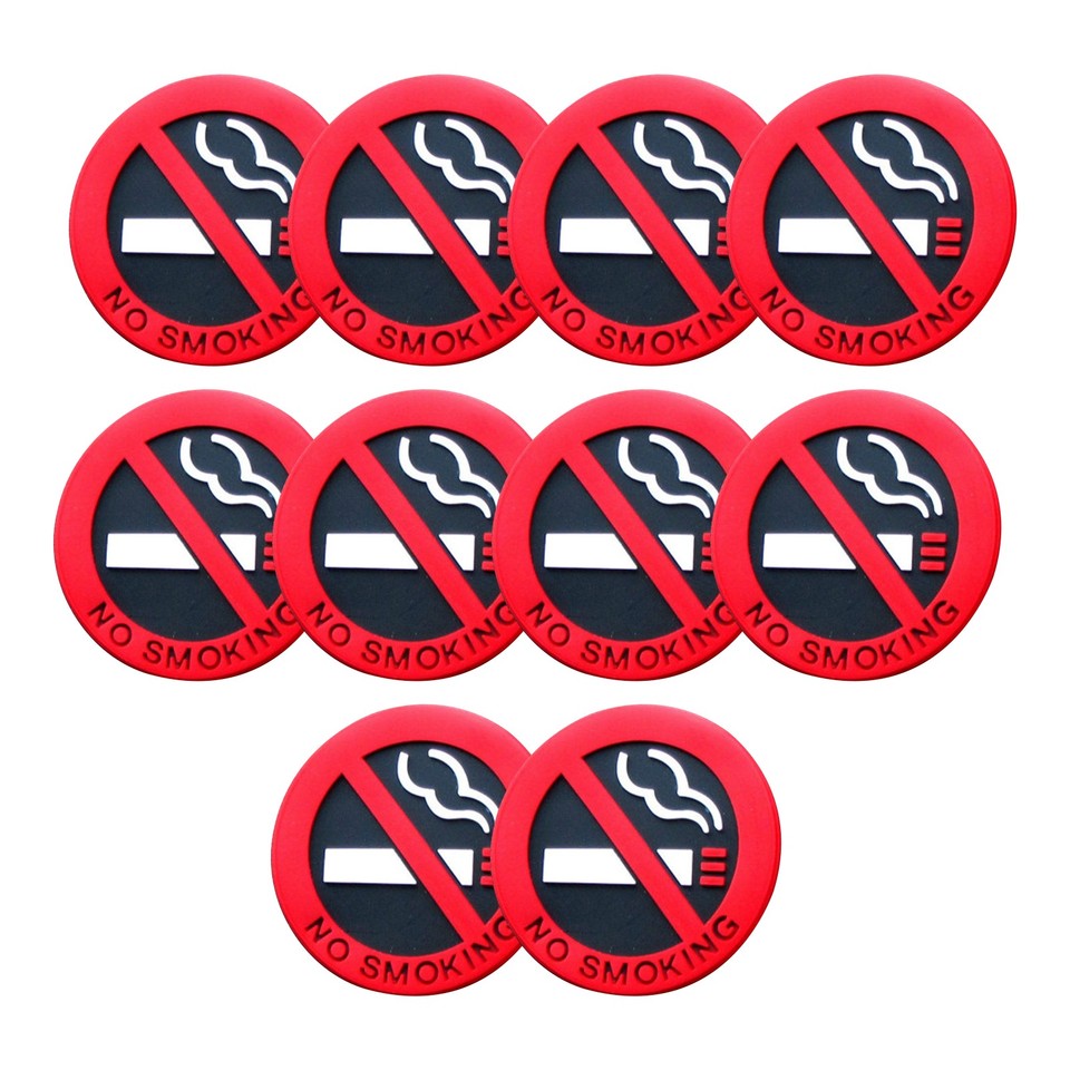 5/10Pcs Mini NO SMOKING Sign Warning Logo Rubber Stickers Car Taxi ...