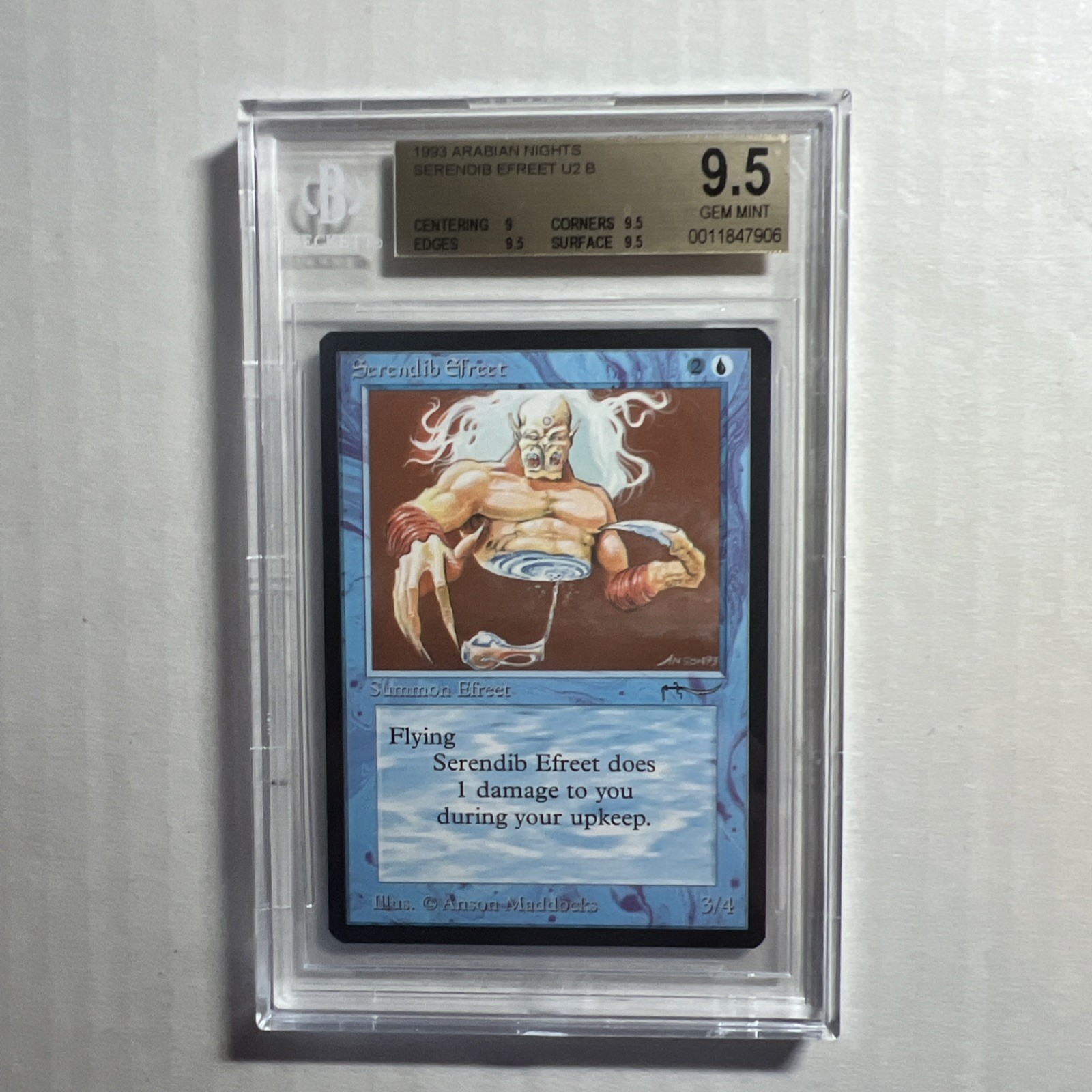 MTG Arabian Nights Serendib Efreet BGS 9.5 Gem Mint (w/ 3 9.5 subs) 1993