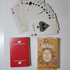 Vintage United Airlines Playing Cards Ocean to Ocean Service Deck Collectible