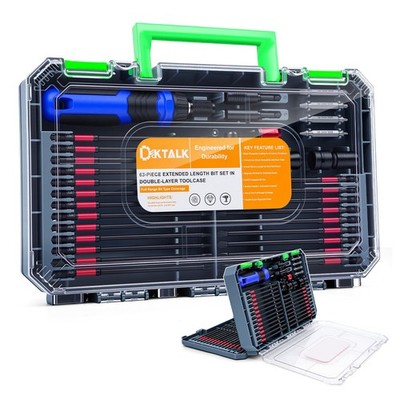6-Inch Long Screwdriver Bit Set, 63PCS Impact-Ready Extended Reach Bit Kit, M...