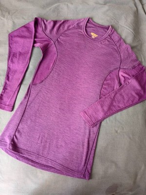 Devold Merino Wool Thermo Sz M-L Base Layer TShirt Long Sleeve Purple Sport