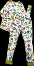 The Grinch Dr Seuss Pajama Set Unisex Christmas Red Green White Kids Sz 12