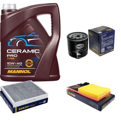 SCT Inspektionspaket 5L MANNOL Ceramic Pro 10W-40 für Seat Ibiza IV 6J5 6P1
