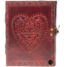 Handmade Leather Journal 8x6" Diary Notebook with Double Lock  200 Lined Pages