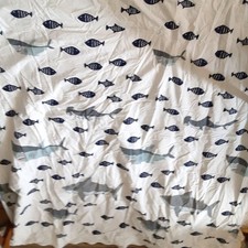 Twin Nautical Shark Fish Duvet Cover 100 Cotton Ocean Theme Bedding 61x82