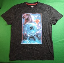 Adult Universal Studio Jaws ET Back To Future Jurassic Park Black T Shirt XL