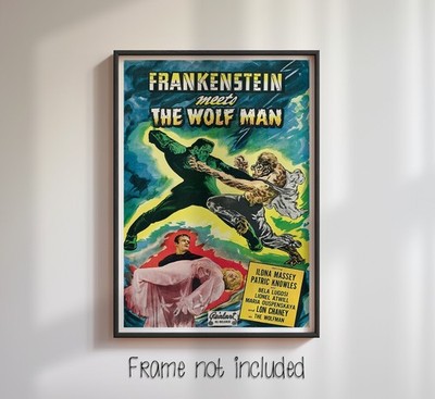 Frankenstein trifft den Wolfsmann - Hochwertiges Hochglanz Filmposter
