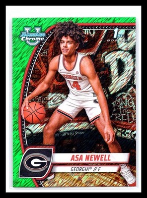 2024-25 BOWMAN UNIVERSITY CHROME GREEN SHIMMER CARD GEORGIA ASA NEWELL #8
