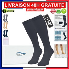 Chaussettes de Compression 360 Relief - 1 Paire L/XL Noir, Sac de Lavage Inclus