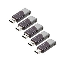 PNY 128GB Turbo Attach 3 USB 3.0 Flash Drive 5-Pack - High Speed, Grey