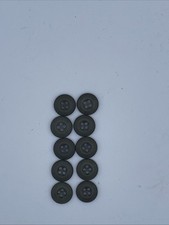 10 Used Genuine US Military 3/4" 4 Hole OD Green BDU Buttons