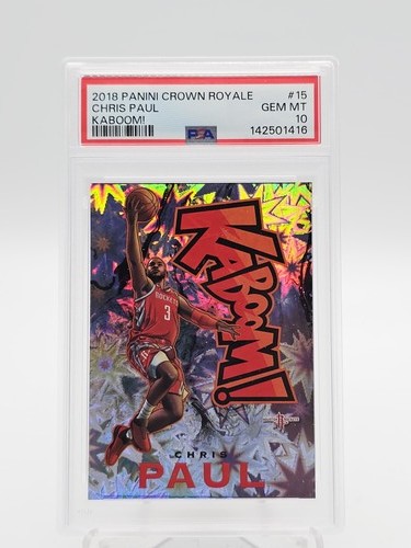 CHRIS PAUL 2018-19 CROWN ROYALE KABOOM! #15 BASKETBALL ROCKETS PSA 10 Q7439