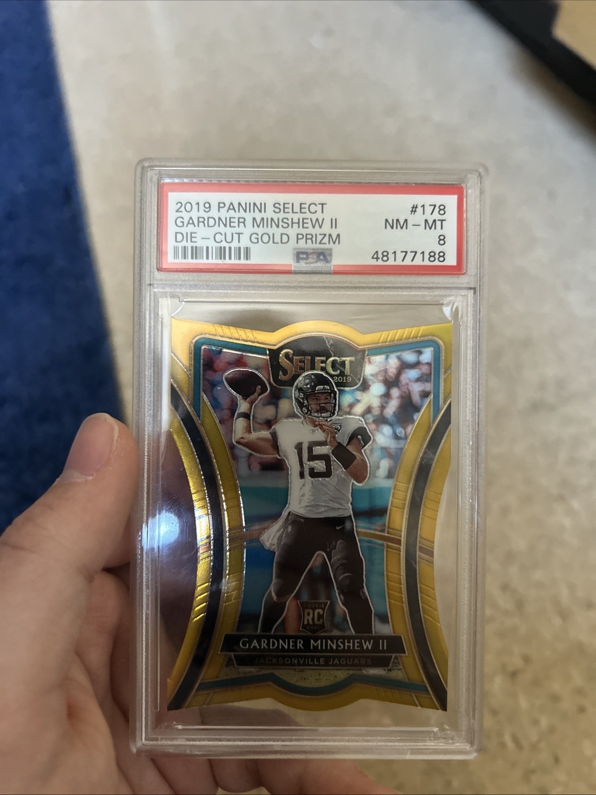 Gardner Minshew II Panini Select #178 Die-Cut Gold Prizm