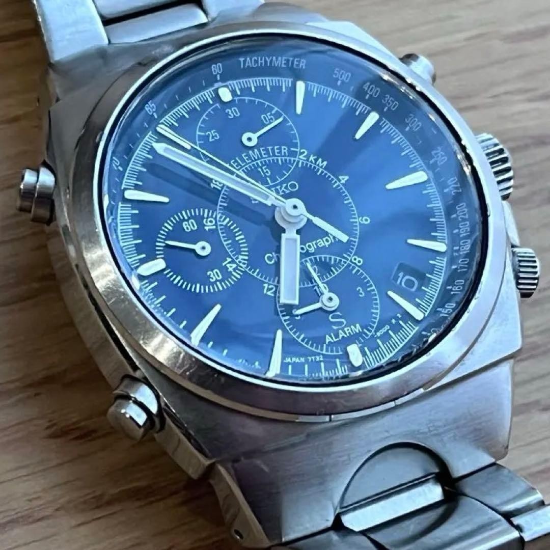 SEIKO SUS 7T32-9000 Chronograph Blue Dial Watch From … - Gem