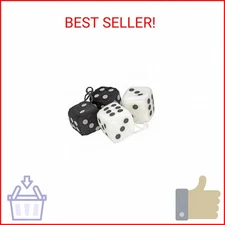 Bell Automotive 33603 Fuzzy Dice - White with Black Dots Or Black with White Dot