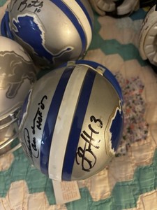 Seven Mini Autograph, Helmet, 6-Detroit,Lions read Description