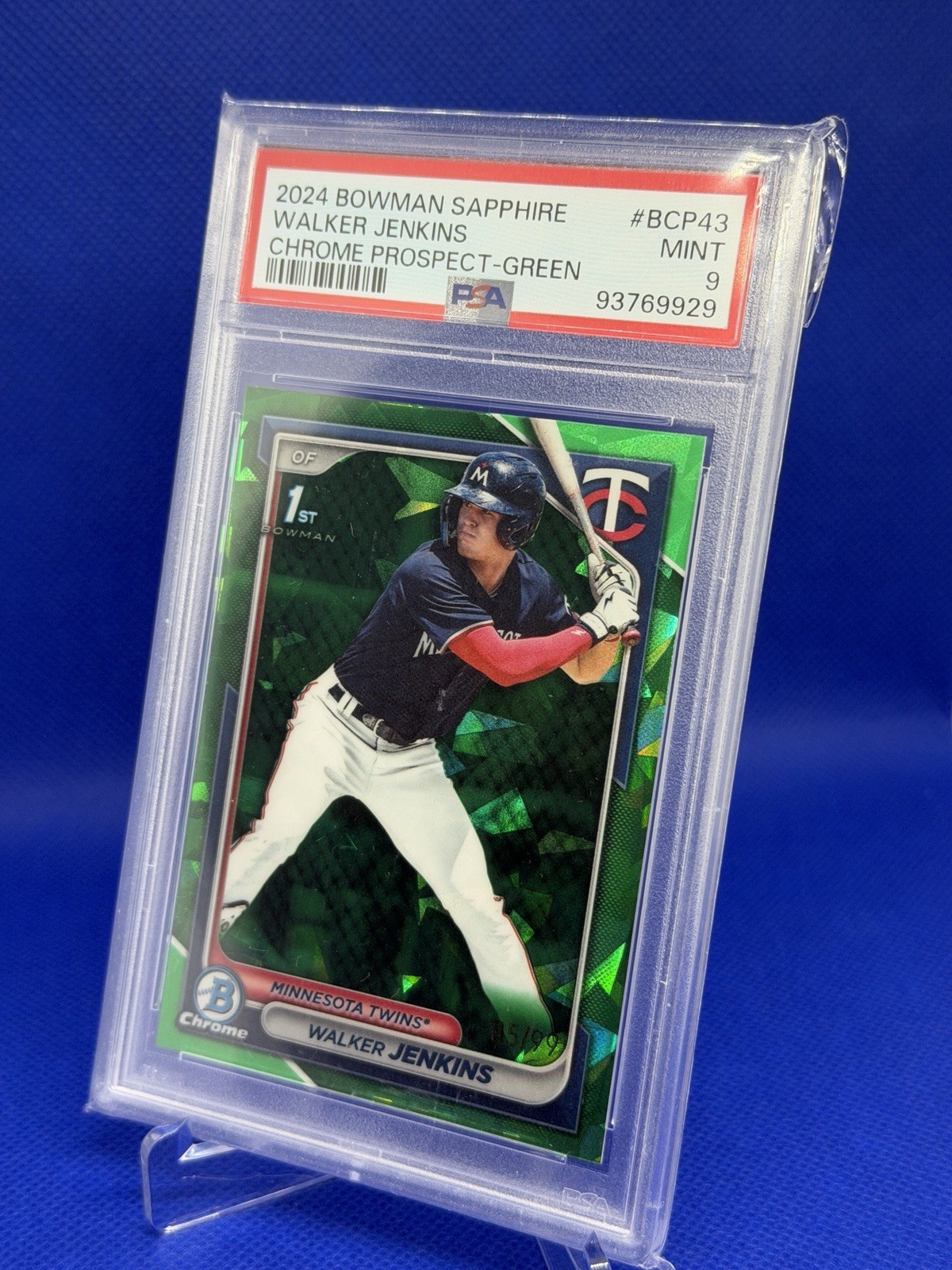 2024 Bowman Sapphire Edition - Chrome Prospects Walker Jenkins #BCP43 Green /99