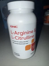 Sealed GNC L-Arginine & L-Citrulline 500mg 120 Caplets Exp: 01/2026