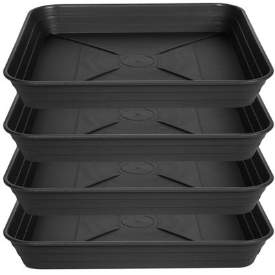 4 Pack Square Plant Saucer Tray 12 inch, Heavy Duty Plastic Plant Saucers  for... | eBay