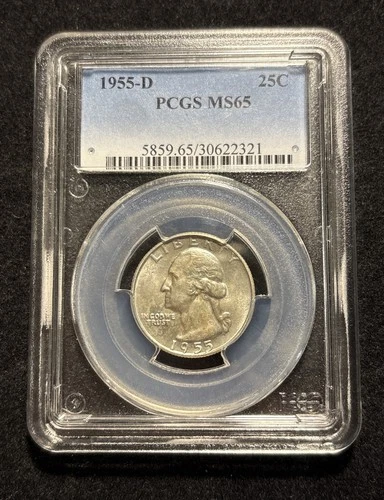 1955-D 25C Washington Silver Quarter PCGS MS65 Item#407